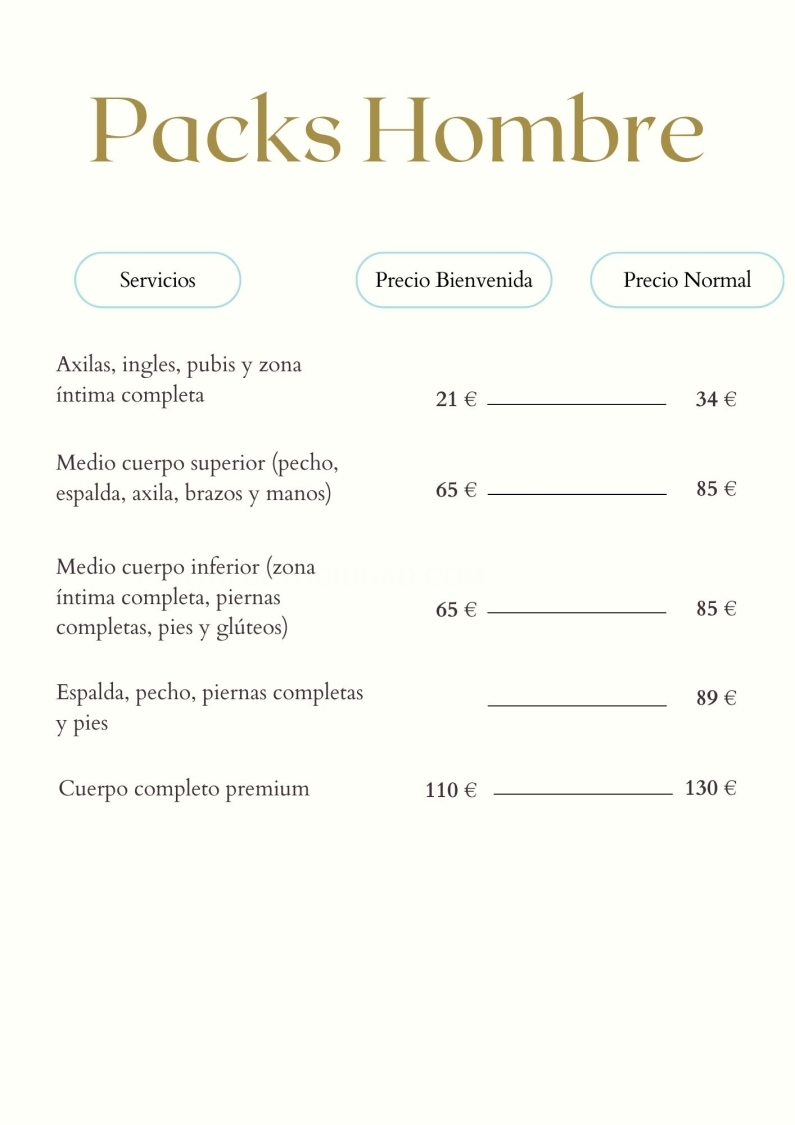 Servicios Laser Hombre